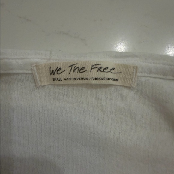 Free People We The Free White V-Neck Tank Top T-Shirt - Picture 5 of 5